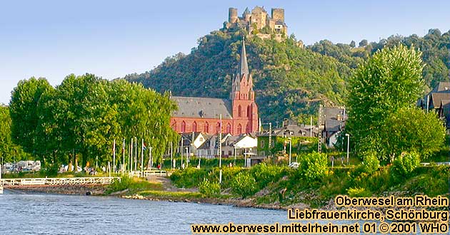 Stadtf�hrung durch Oberwesel am Rhein zur Liebfrauenkirche unterhalb der Sch�nburg