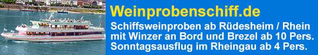 Schiffsweinproben auf dem Weinprobenschiff bei R�desheim am Rhein, im Rheingau und am Mittelrhein