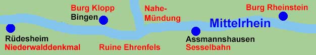 Winzer-Schiffsrundfahrt Rheinschifffahrt R�desheim, Bingen, Assmannshausen, Burg Rheinstein